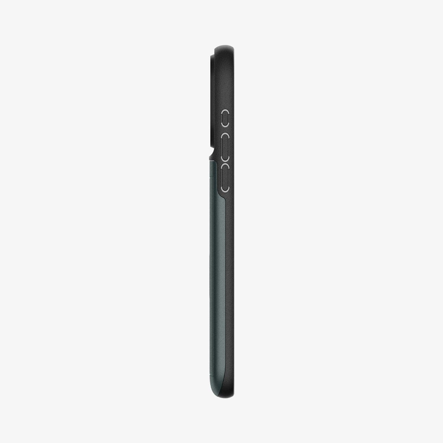 ACS06592 - iPhone 15 Pro Max Case Slim Armor CS in abyss green showing the side