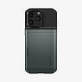 ACS06592 - iPhone 15 Pro Max Case Slim Armor CS in abyss green showing the back