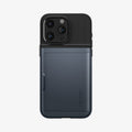 ACS06591 - iPhone 15 Pro Max Case Slim Armor CS in metal slate showing the back