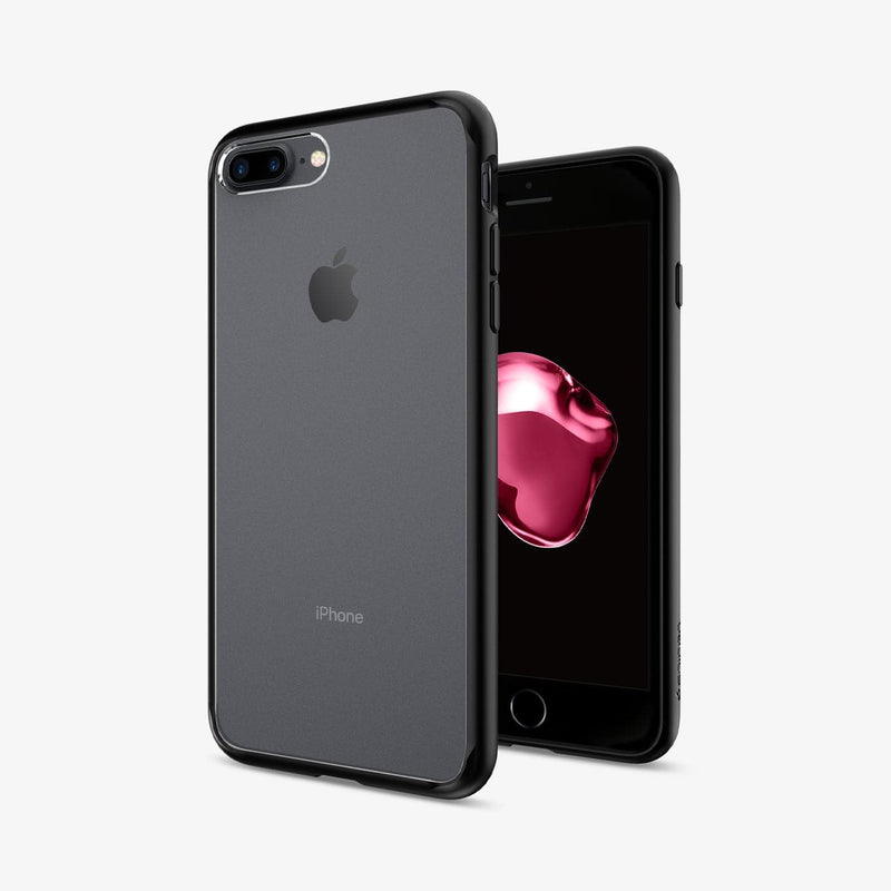 043CS20550 - iPhone 7 Series Ultra Hybrid Case in Black showing the back and partial front