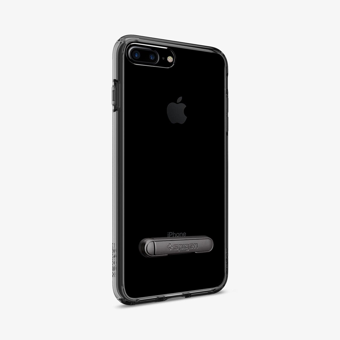 043CS20848 - iPhone 7 Series Ultra Hybrid S Case in Jet Black showing the back, partial side