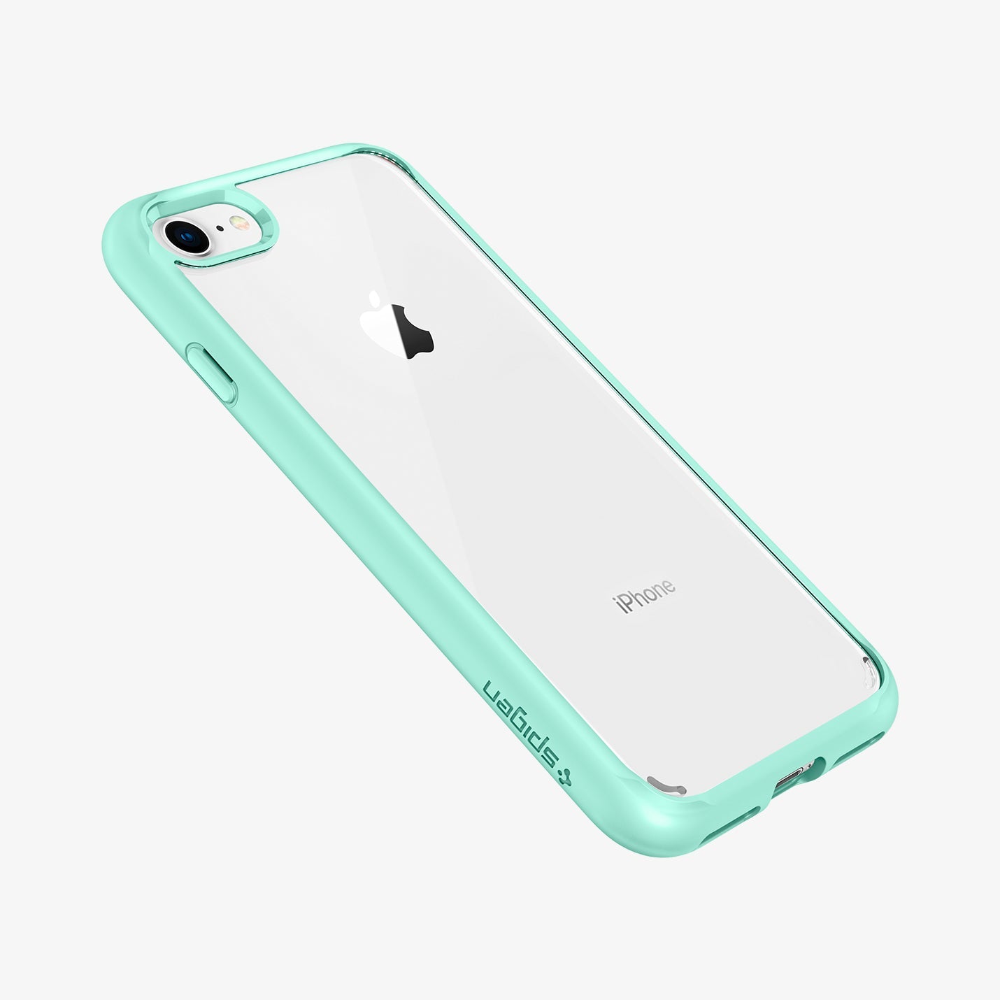 042CS20925 - iPhone SE Ultra Hybrid case in mint showing the angled back