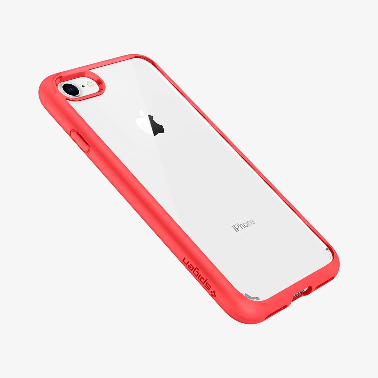 042CS21724 - iPhone 7 Series Ultra Hybrid Case in Red showing the back, partial side