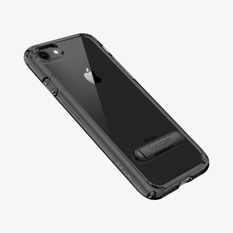 054CS22212 - iPhone 8 Series Ultra Hybrid S Case in Jet Black showing the back, partial side