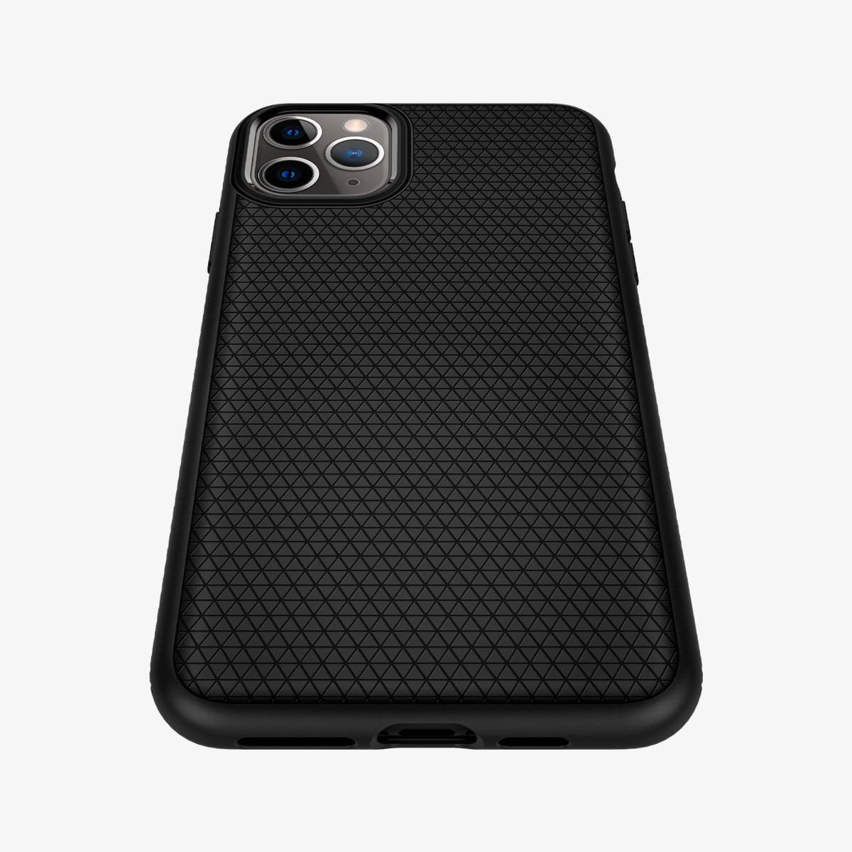 077CS27232 - iPhone 11 Pro Case Liquid Air in matte black showing the back and bottom