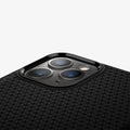 077CS27232 - iPhone 11 Pro Case Liquid Air in matte black showing the back zoomed in on camera lens