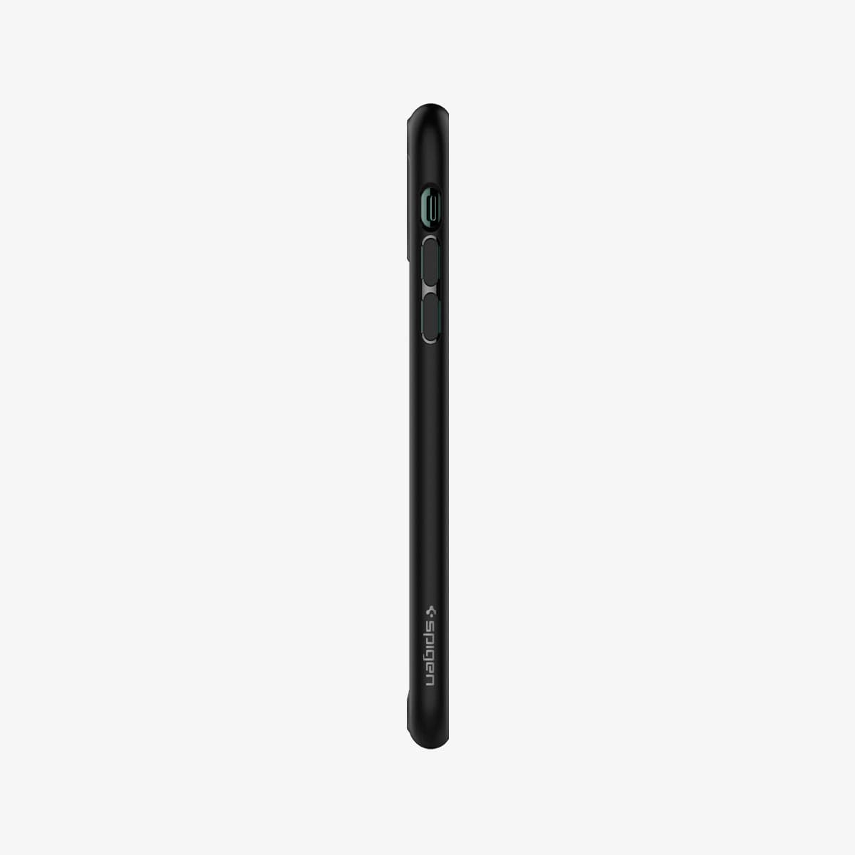 077CS27234 - iPhone 11 Pro Case Ultra Hybrid in matte black showing the side with volume controls