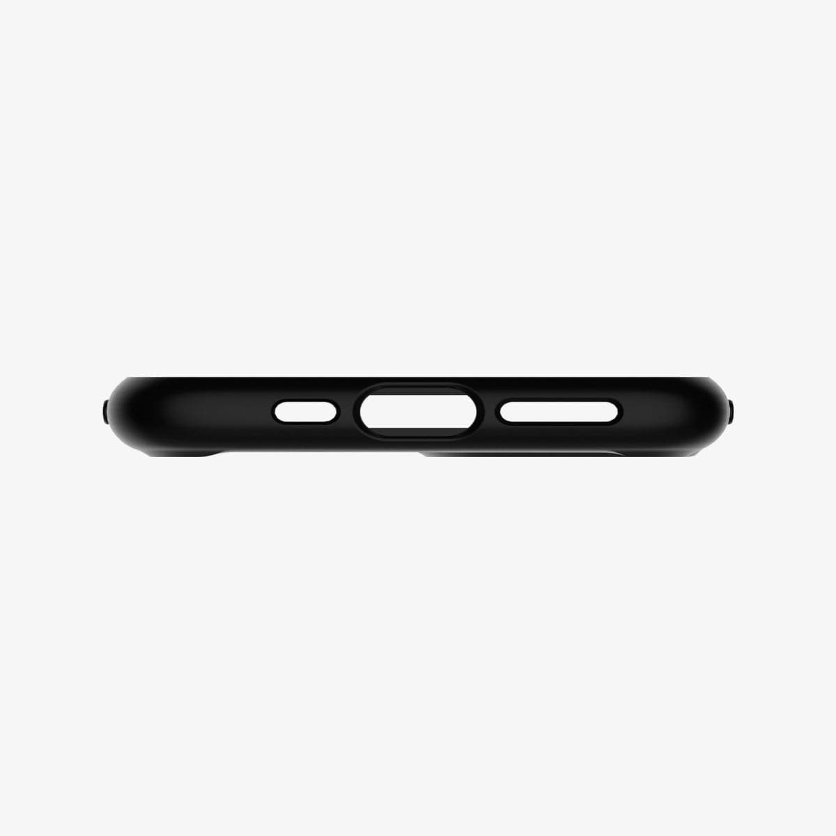 077CS27234 - iPhone 11 Pro Case Ultra Hybrid in matte black showing the bottom with precise cutouts
