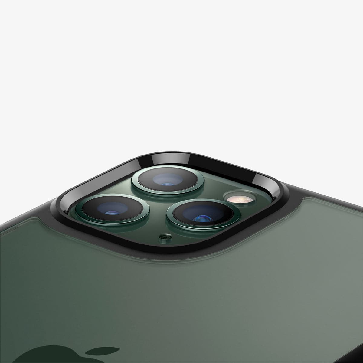 077CS27234 - iPhone 11 Pro Case Ultra Hybrid in matte black showing the back zoomed in on camera lens