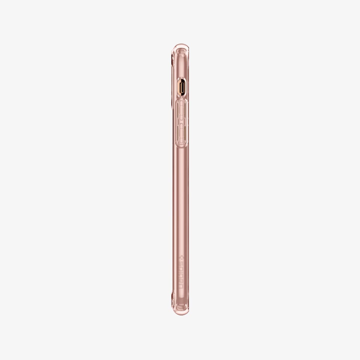 ACS00418 - iPhone 11 Pro Case Ultra Hybrid in rose crystal showing the side with volume controls