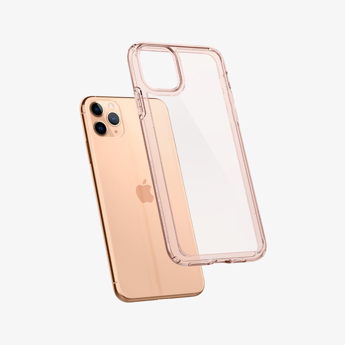ACS00418 - iPhone 11 Pro Case Ultra Hybrid in rose crystal showing the back with case hovering away from device
