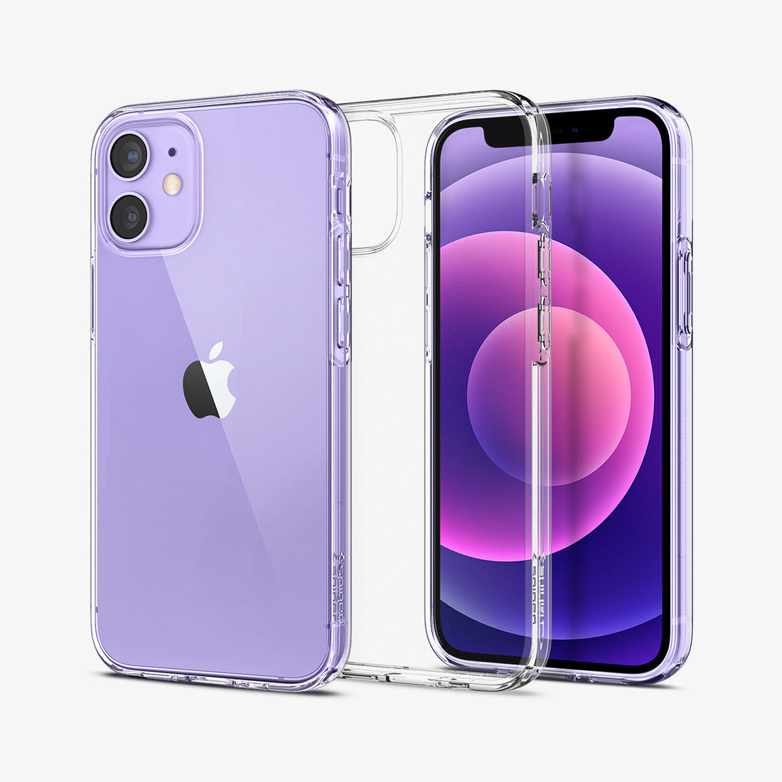 ACS01697 - iPhone 12 / 12 Pro Case Liquid Crystal in crystal clear showing the back
