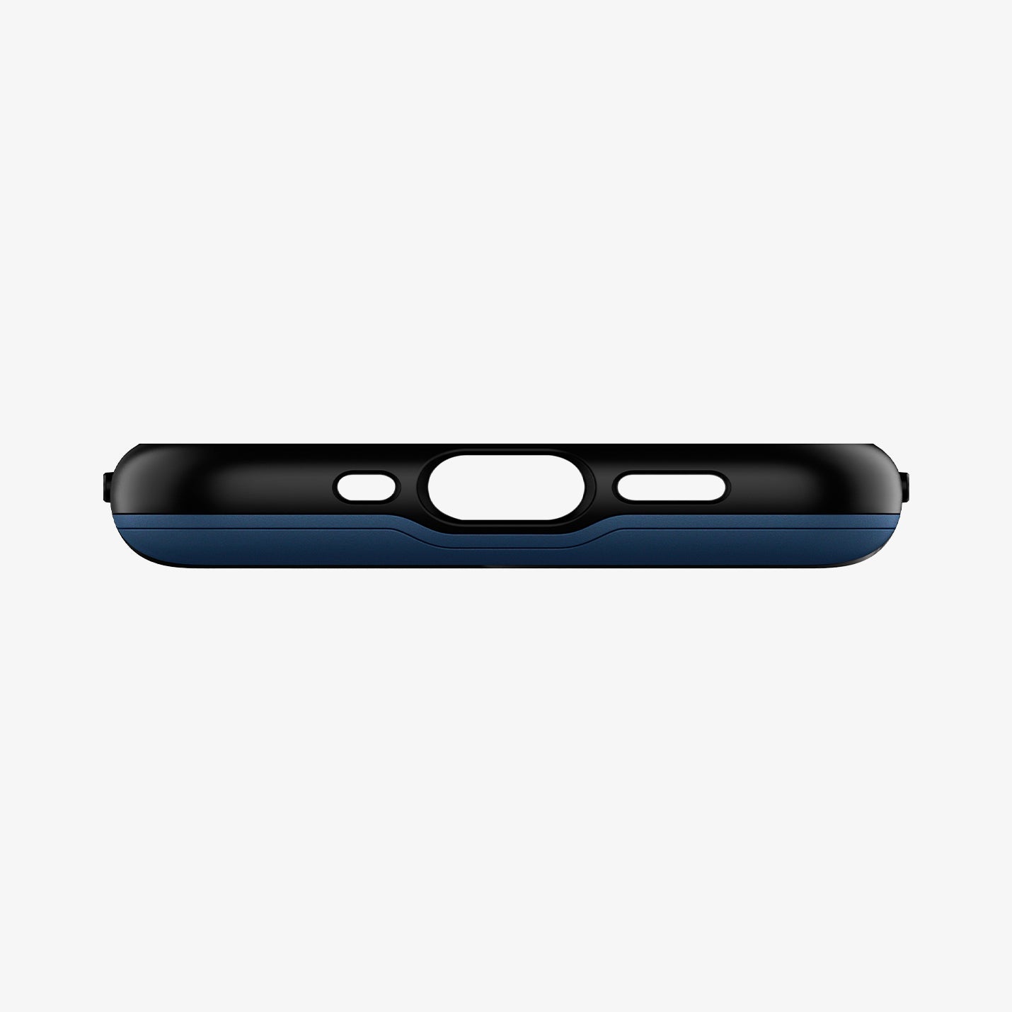 ACS02300 - iPhone 12 Mini Case Slim Armor CS in navy blue showing the bottom with precise cutouts