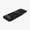 ACS01750 - iPhone 12 Mini Case Slim Armor CS in black showing the back, top and side with device laying flat