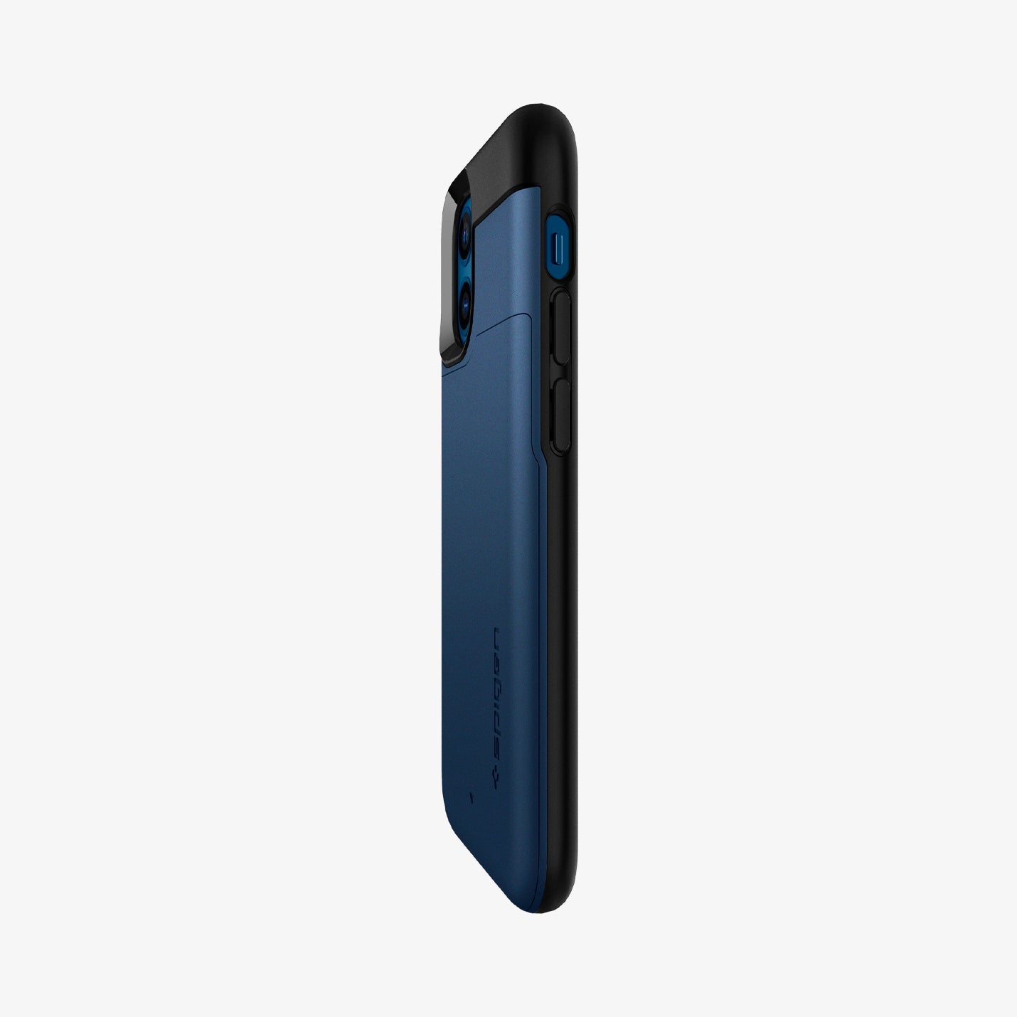ACS02300 - iPhone 12 Mini Case Slim Armor CS in navy blue showing the side and partial back