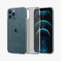 ACS01614 - iPhone 12 Pro Max Case Liquid Crystal Glitter in crystal quartz showing the back, inside and front