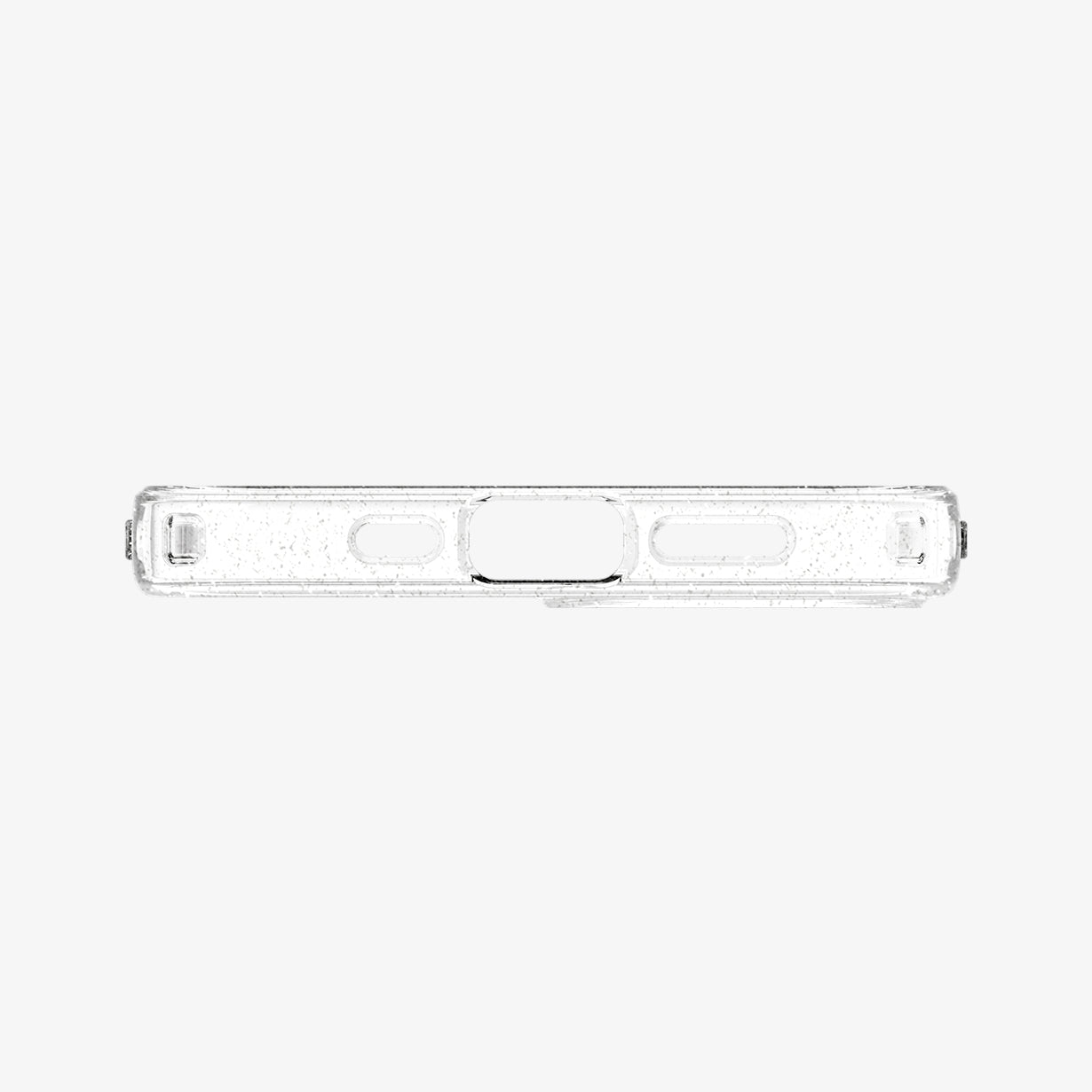 ACS01614 - iPhone 12 Pro Max Case Liquid Crystal Glitter in crystal quartz showing the bottom with precise cutouts