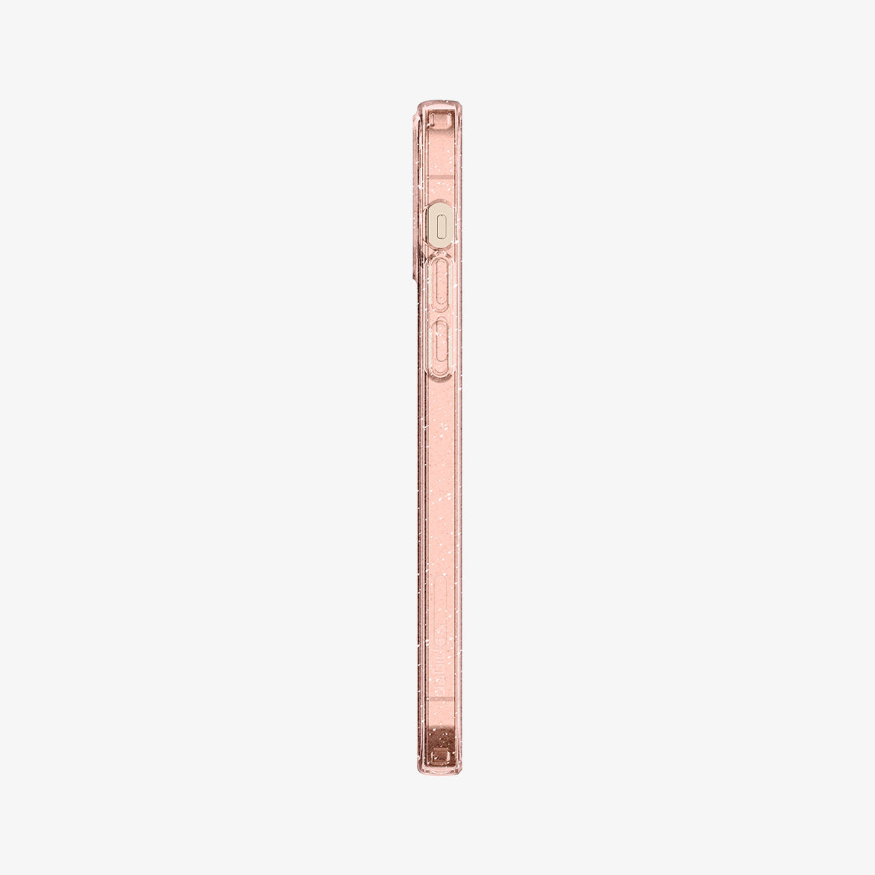 ACS01615 - iPhone 12 Pro Max Case Liquid Crystal Glitter in rose quartz showing the side with volume controls