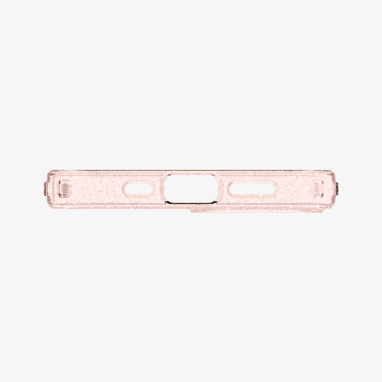 ACS01615 - iPhone 12 Pro Max Case Liquid Crystal Glitter in rose quartz showing the bottom with precise cutouts