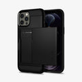 ACS01623 - iPhone 12 Pro Max Case Slim Armor CS in black showing the back and front