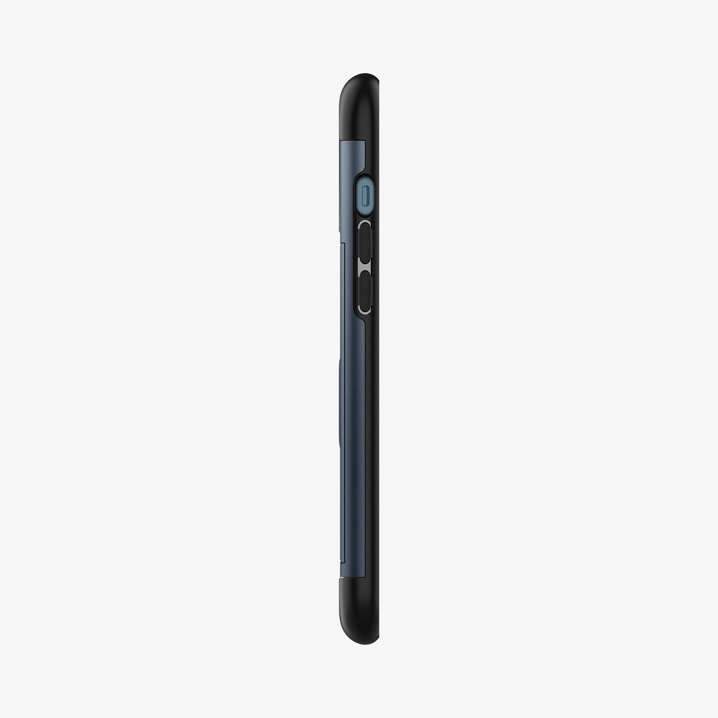 ACS02294 - iPhone 12 Pro Max Case Slim Armor CS in metal slate showing the side with volume controls