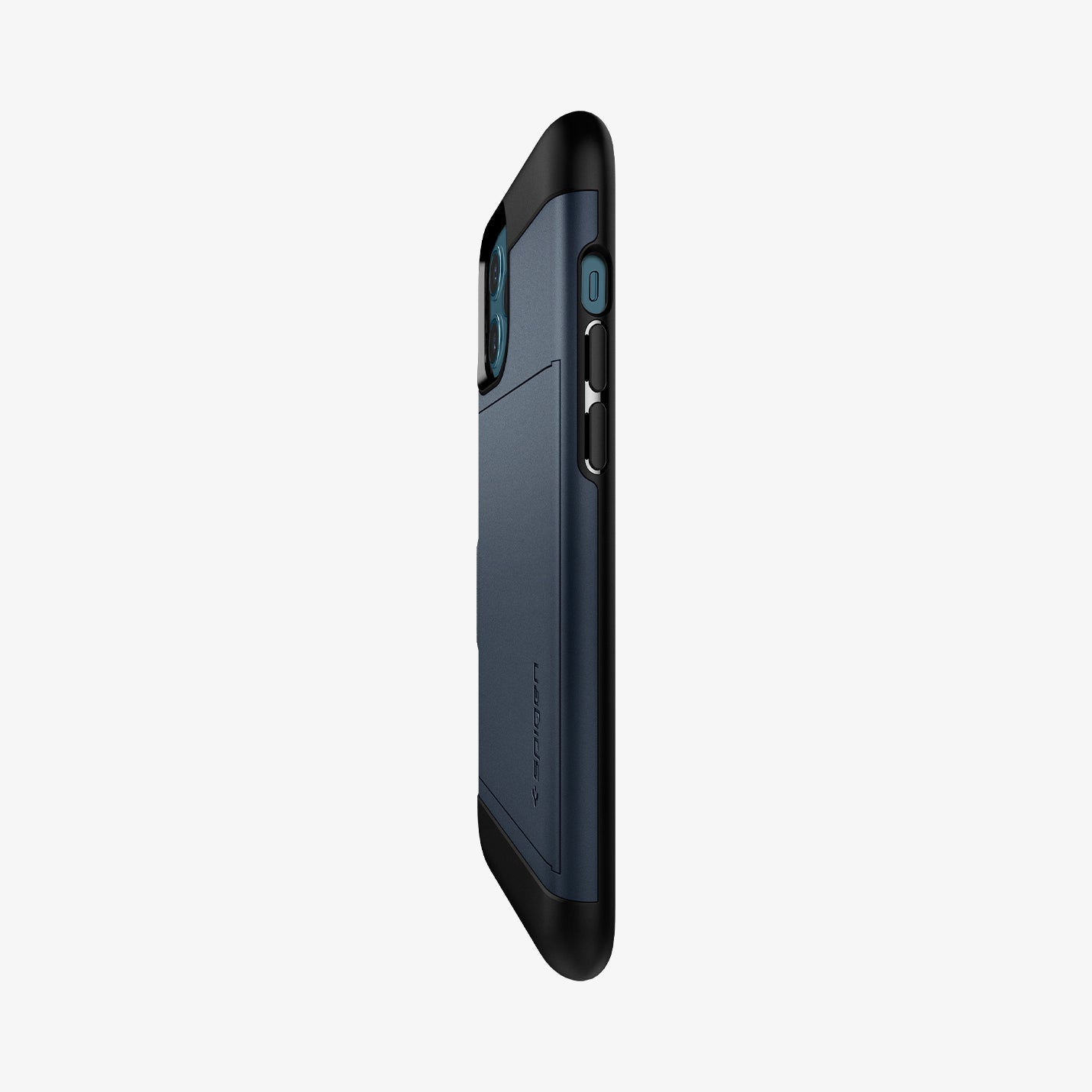 ACS02294 - iPhone 12 Pro Max Case Slim Armor CS in metal slate showing the side and partial back