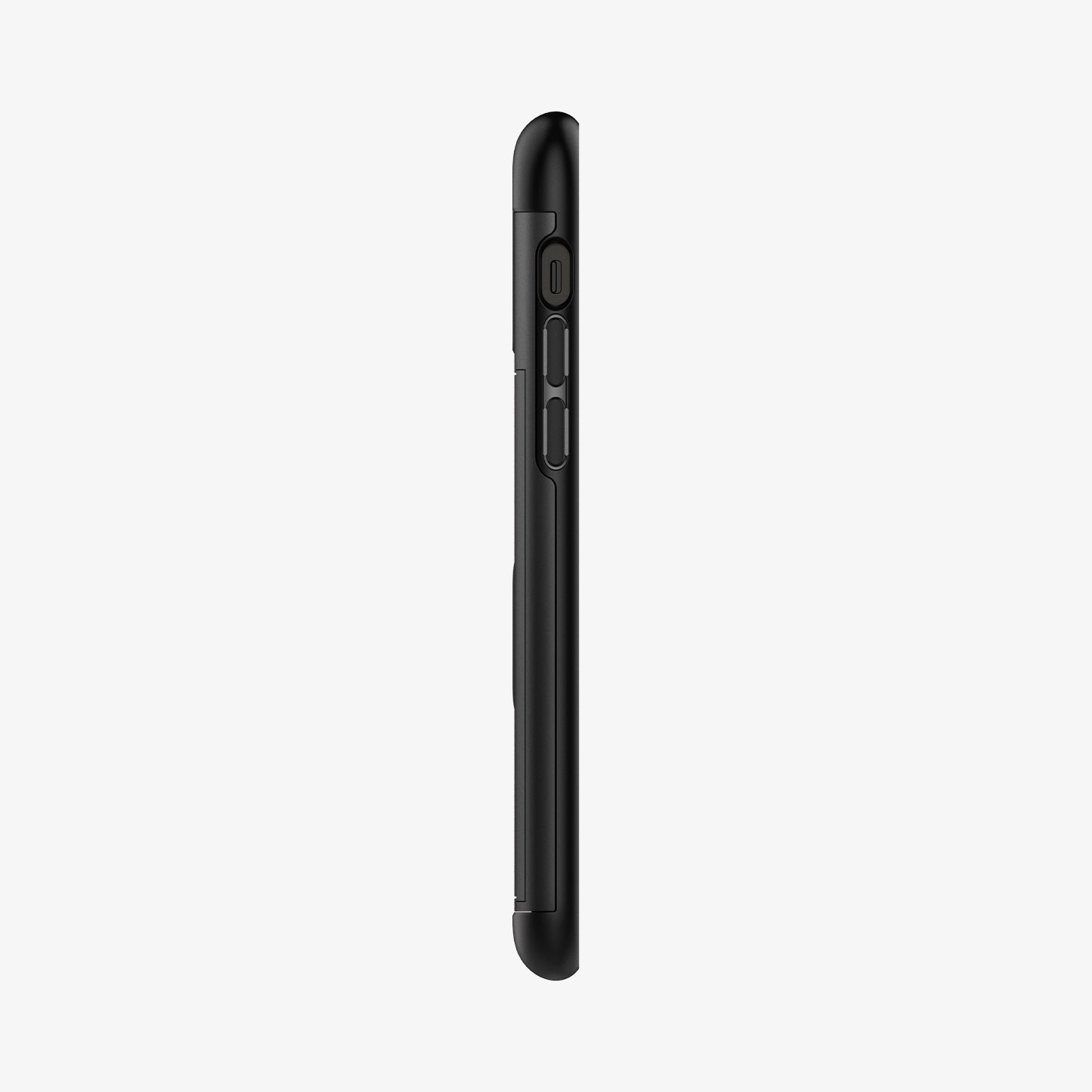 ACS01707 - iPhone 12 / iPhone 12 Pro Case Slim Armor CS in black showing the side with volume controls