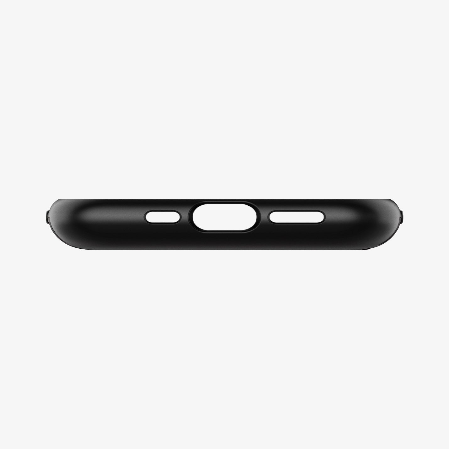 ACS02297 - iPhone 12 / iPhone 12 Pro Case Slim Armor CS in navy blue showing the bottom with precise cutouts