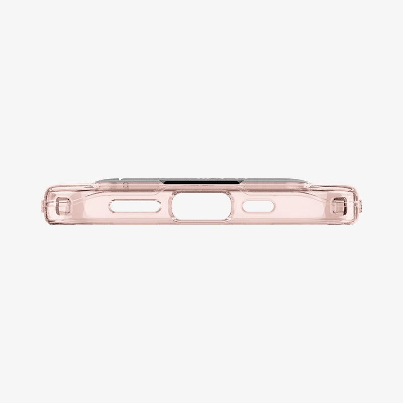 ACS01532 - iPhone 12 / iPhone 12 Pro Case Slim Armor Essential S in rose crystal showing the bottom with precise cutouts