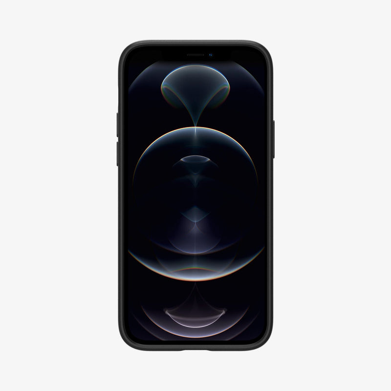 ACS01696 - iPhone 12 / 12 Pro Case Thin Fit in black showing the front