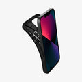 ACS03346 - iPhone 13 Mini Case Core Armor in black showing the flexible back bent away from device