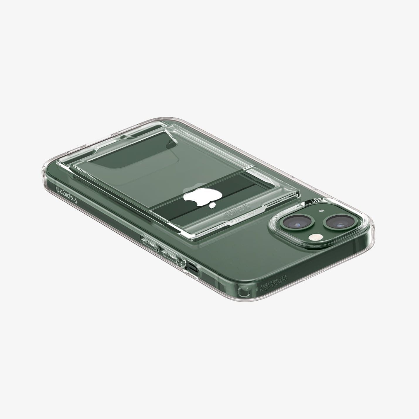 ACS03535 - iPhone 13 Case Crystal Slot Dual in crystal clear showing the back, top and side