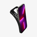 ACS03294 - iPhone 13 Pro Case Core Armor in black showing the side and flexible back