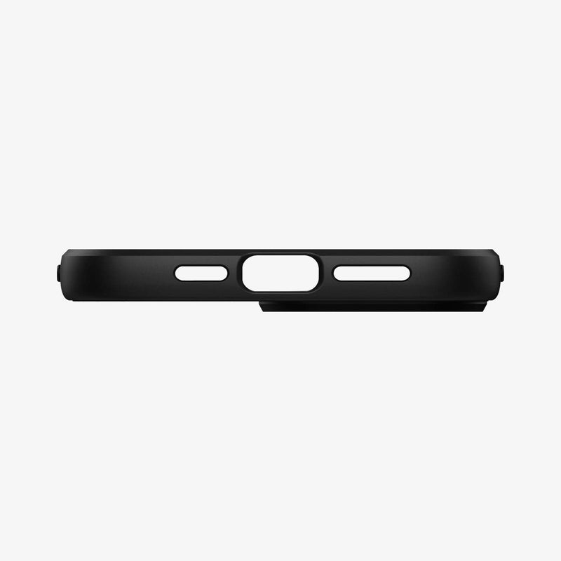 ACS03237 - iPhone 13 Pro Max Case Core Armor in black showing the bottom with precise cutouts
