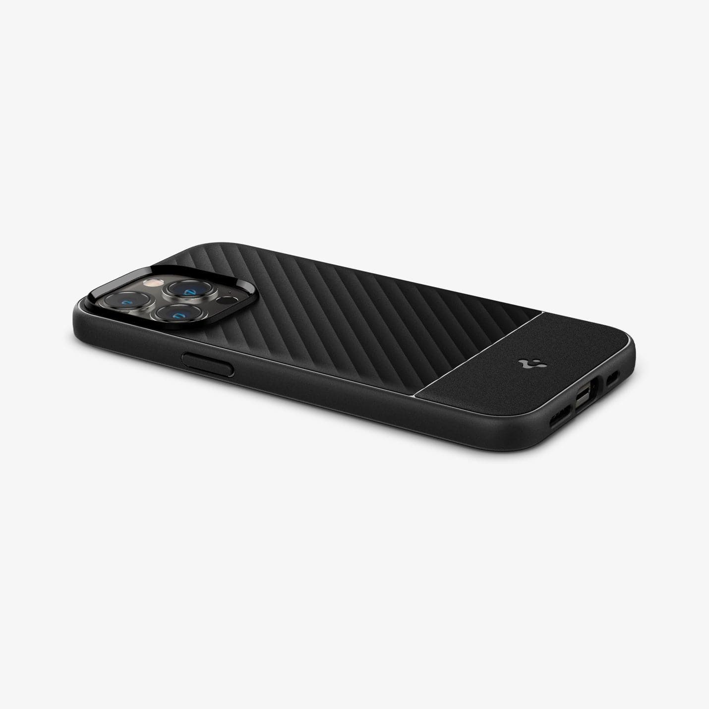 ACS03237 - iPhone 13 Pro Max Case Core Armor in black showing the back, bottom and side