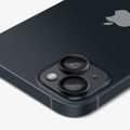 AGL05213 - iPhone 14 / 14 Plus Optik Pro Lens Protector in black showing the back, side and top zoomed in on camera lens