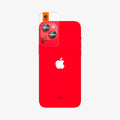 AGL05605 - iPhone 14 / 14 Plus Optik Pro Lens Protector in red showing the back with ez fit installed on camera lens