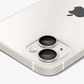 AGL05604 - iPhone 14 / 14 Plus Optik Pro Lens Protector in starlight showing the back, side and top zoomed in on camera lens