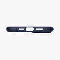 ACS04919 - iPhone 14 Plus Case Mag Armor (MagFit) in navy blue showing the bottom with precise cutouts