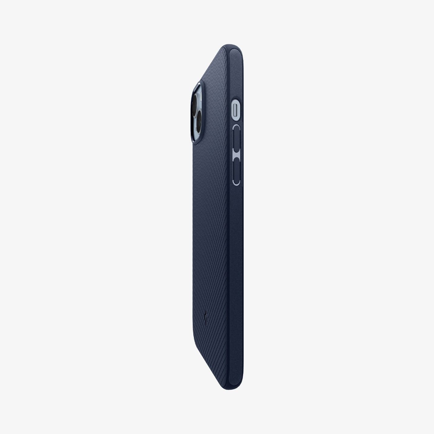 ACS04919 - iPhone 14 Plus Case Mag Armor (MagFit) in navy blue showing the side and partial back