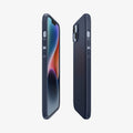 ACS04919 - iPhone 14 Plus Case Mag Armor (MagFit) in navy blue showing the sides, partial back and front