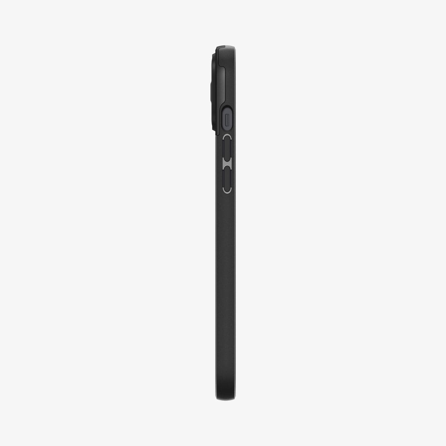 ACS04923 - iPhone 14 Plus Case Optik Armor (MagFit) in black showing the side with volume controls