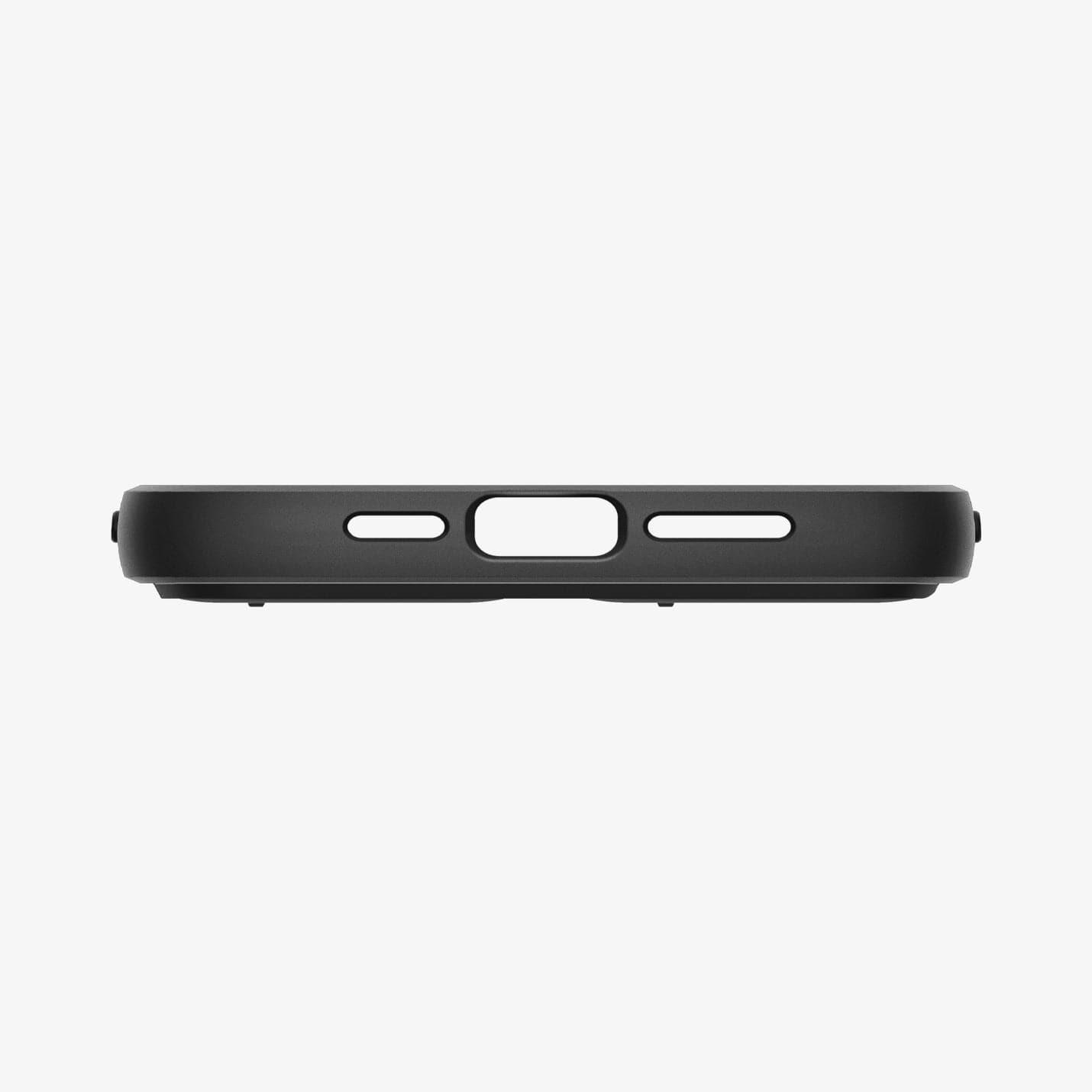 ACS04923 - iPhone 14 Plus Case Optik Armor (MagFit) in black showing the bottom with precise cutouts