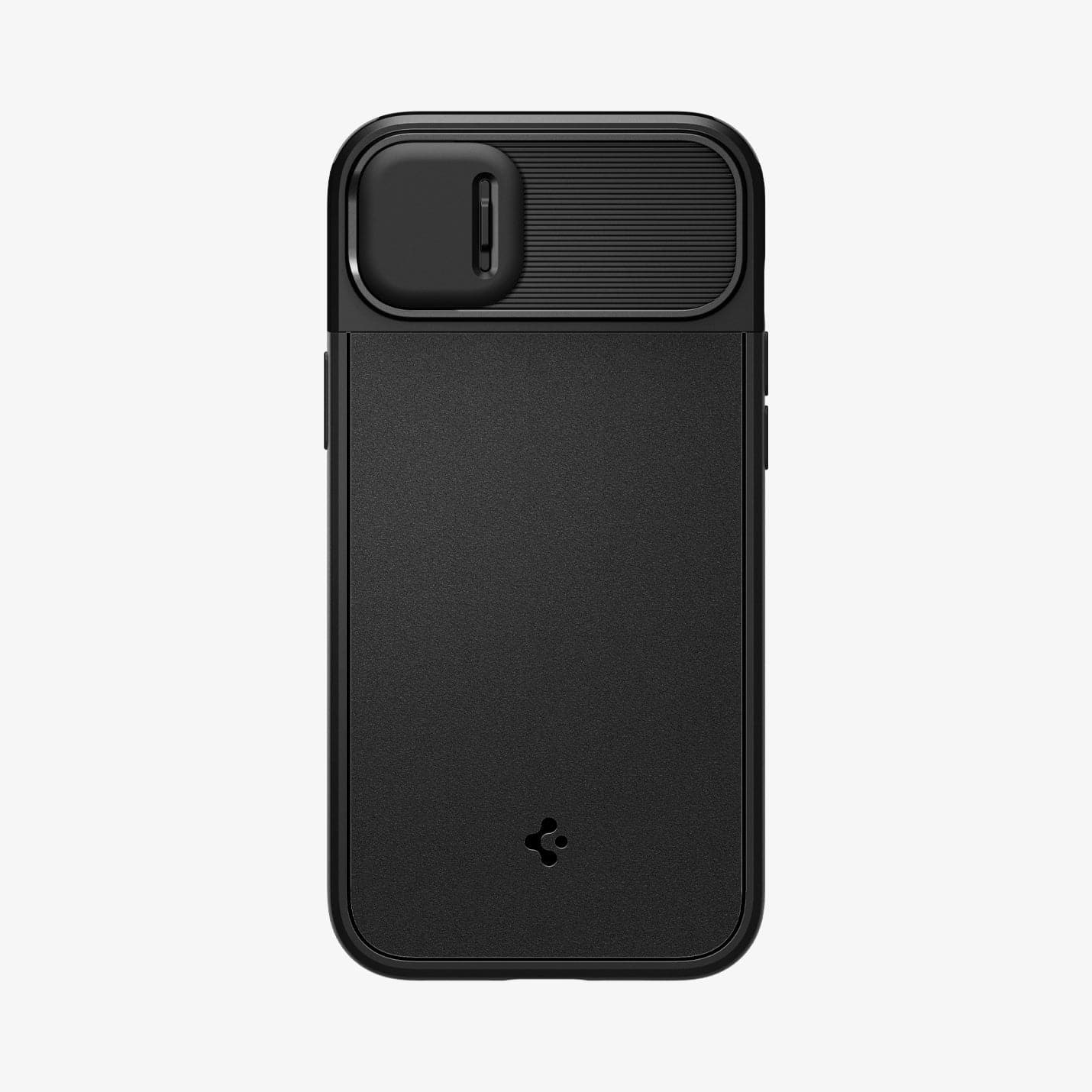 ACS04923 - iPhone 14 Plus Case Optik Armor (MagFit) in black showing the back with camera lens slot closed
