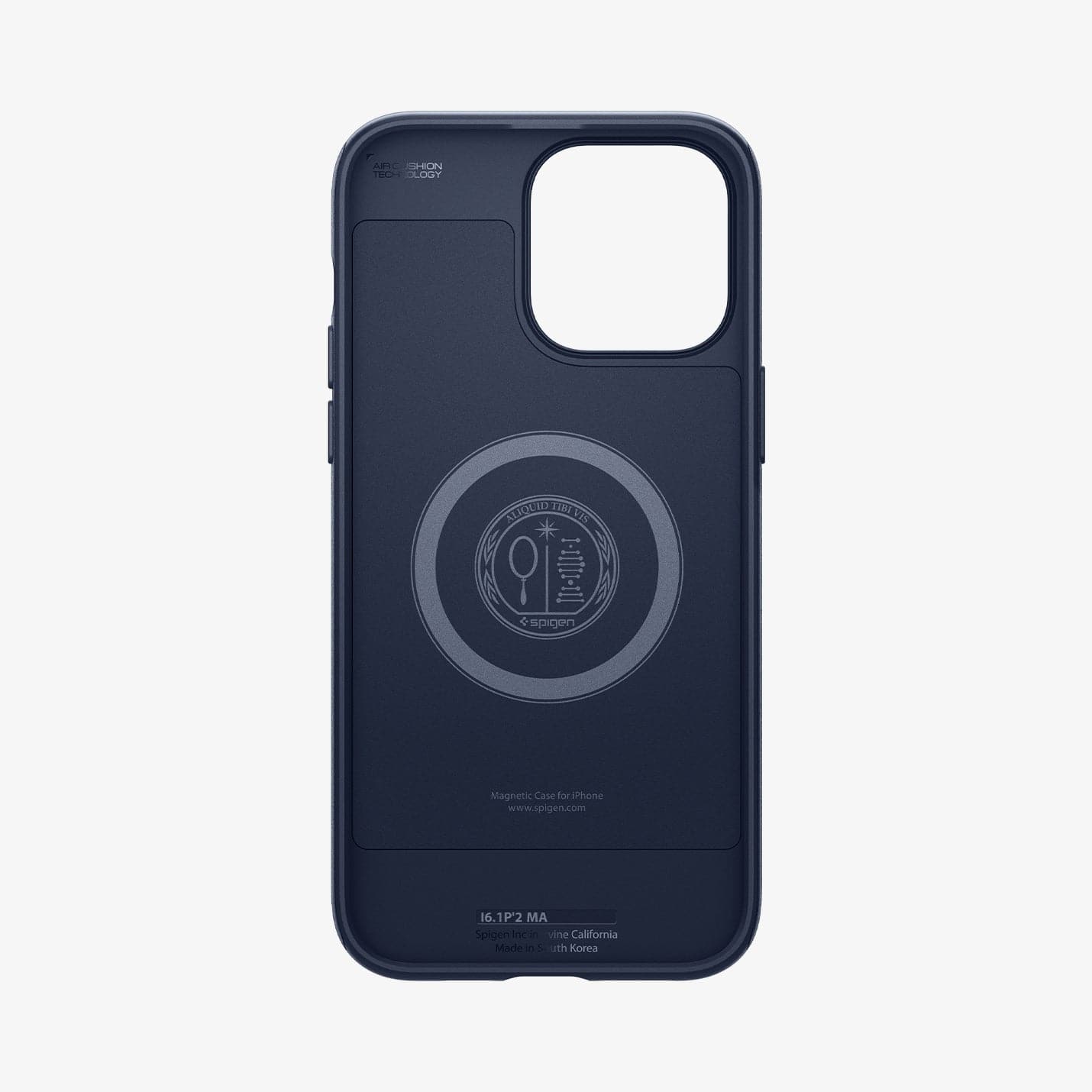 ACS04990 - iPhone 14 Pro Case Mag Armor (MagFit) in navy blue showing the inside of case