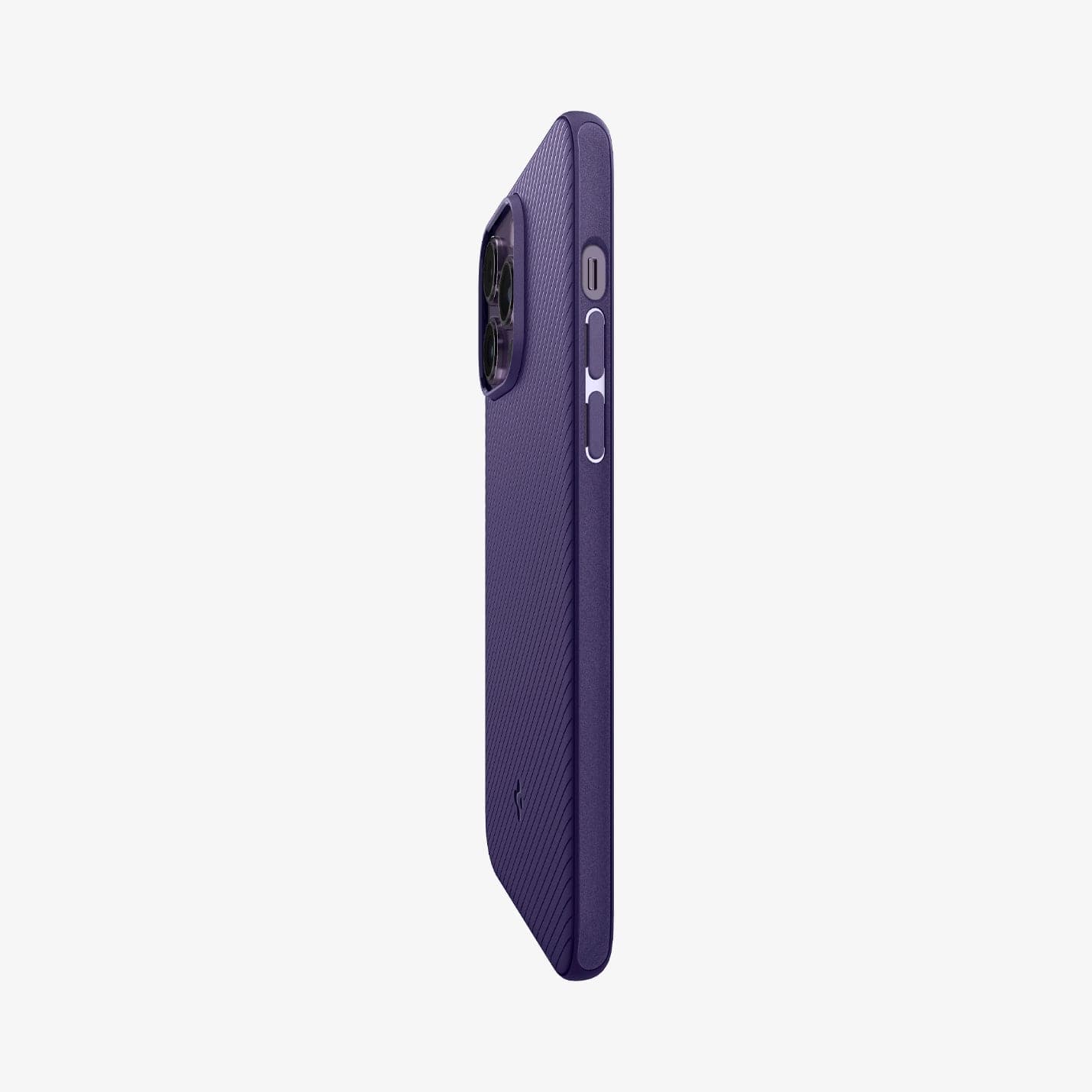 ACS05588 - iPhone 14 Pro Case Mag Armor (MagFit) in deep purple showing the side and partial back