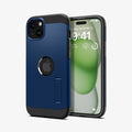 ACS06670 - iPhone 15 Plus Case Tough Armor (MagFit) in navy blue showing the back and front