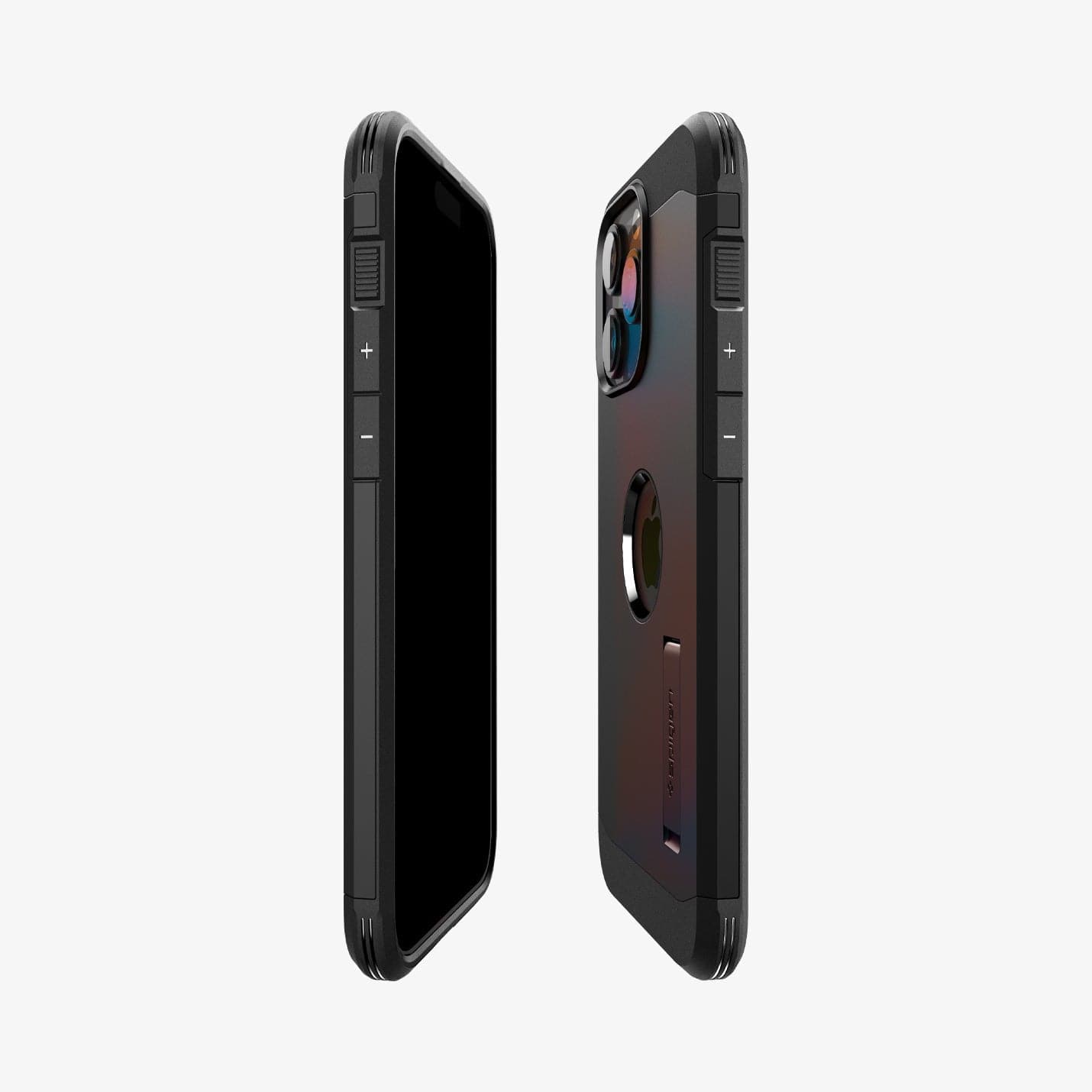 ACS06733 - iPhone 15 Pro Case Tough Armor (MagFit) in black showing the sides, partial front and back