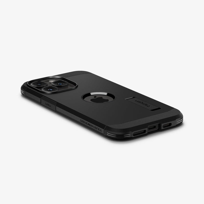 ACS06733 - iPhone 15 Pro Case Tough Armor (MagFit) in black showing the back, side and bottom