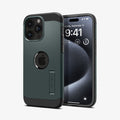 ACS06735 - iPhone 15 Pro Case Tough Armor (MagFit) in abyss green showing the back and front